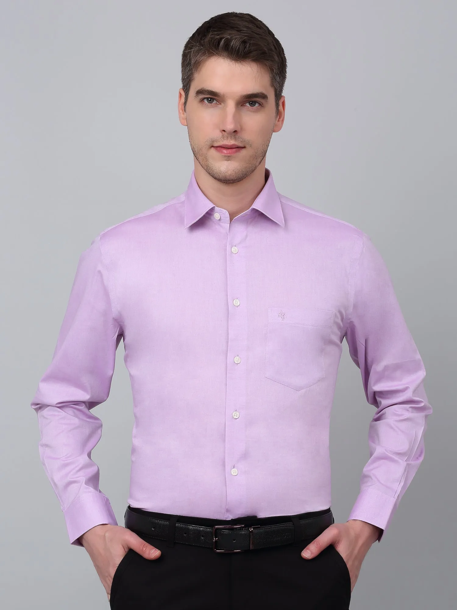 Men's Purple Formal Plain Full Sleeve Shirt