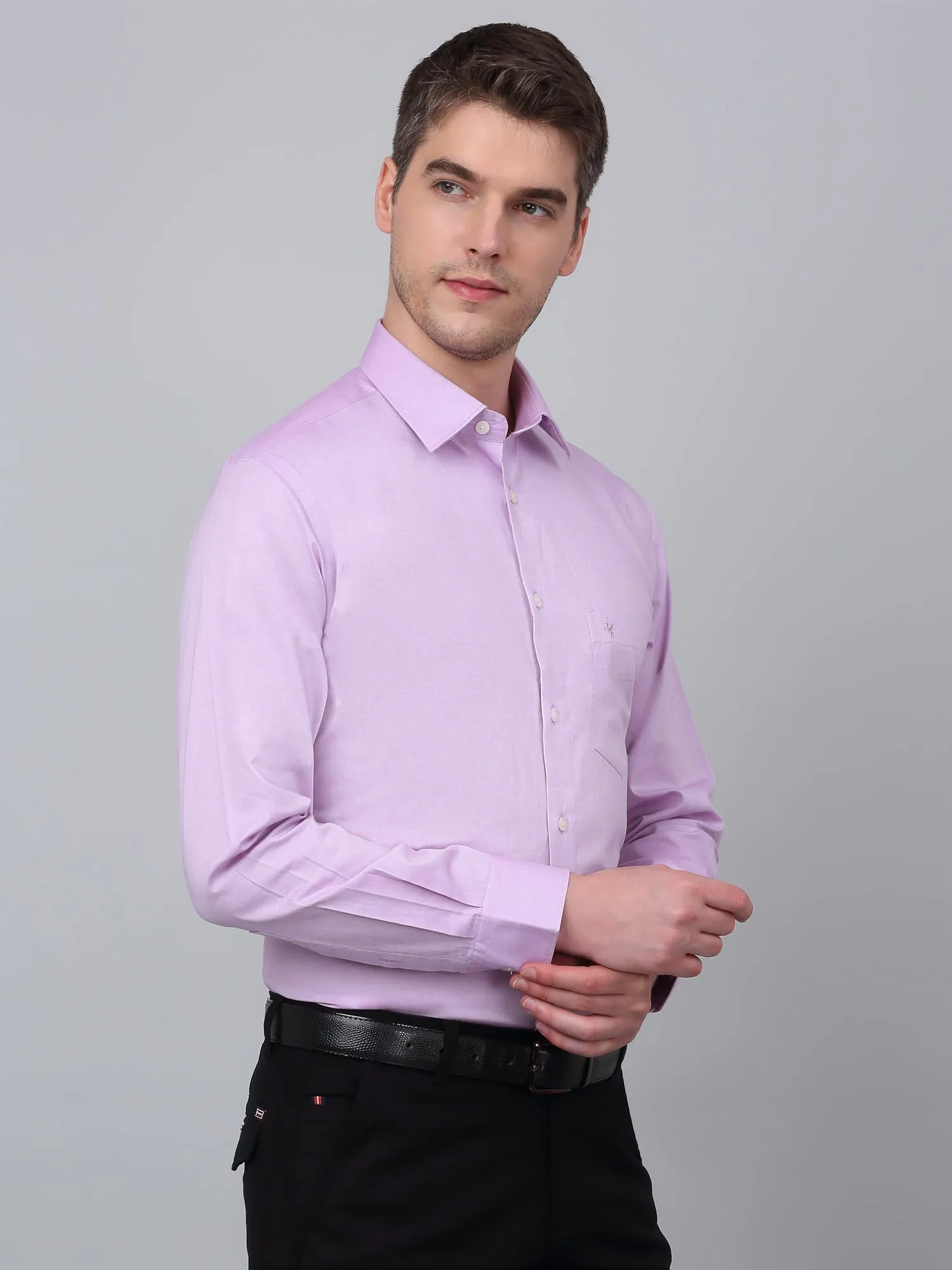 Men's Purple Formal Plain Full Sleeve Shirt