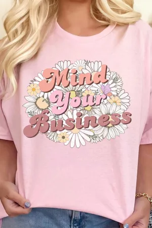 Mind Your Business Daisies Short Sleeve Relaxed Fit T-Shirt