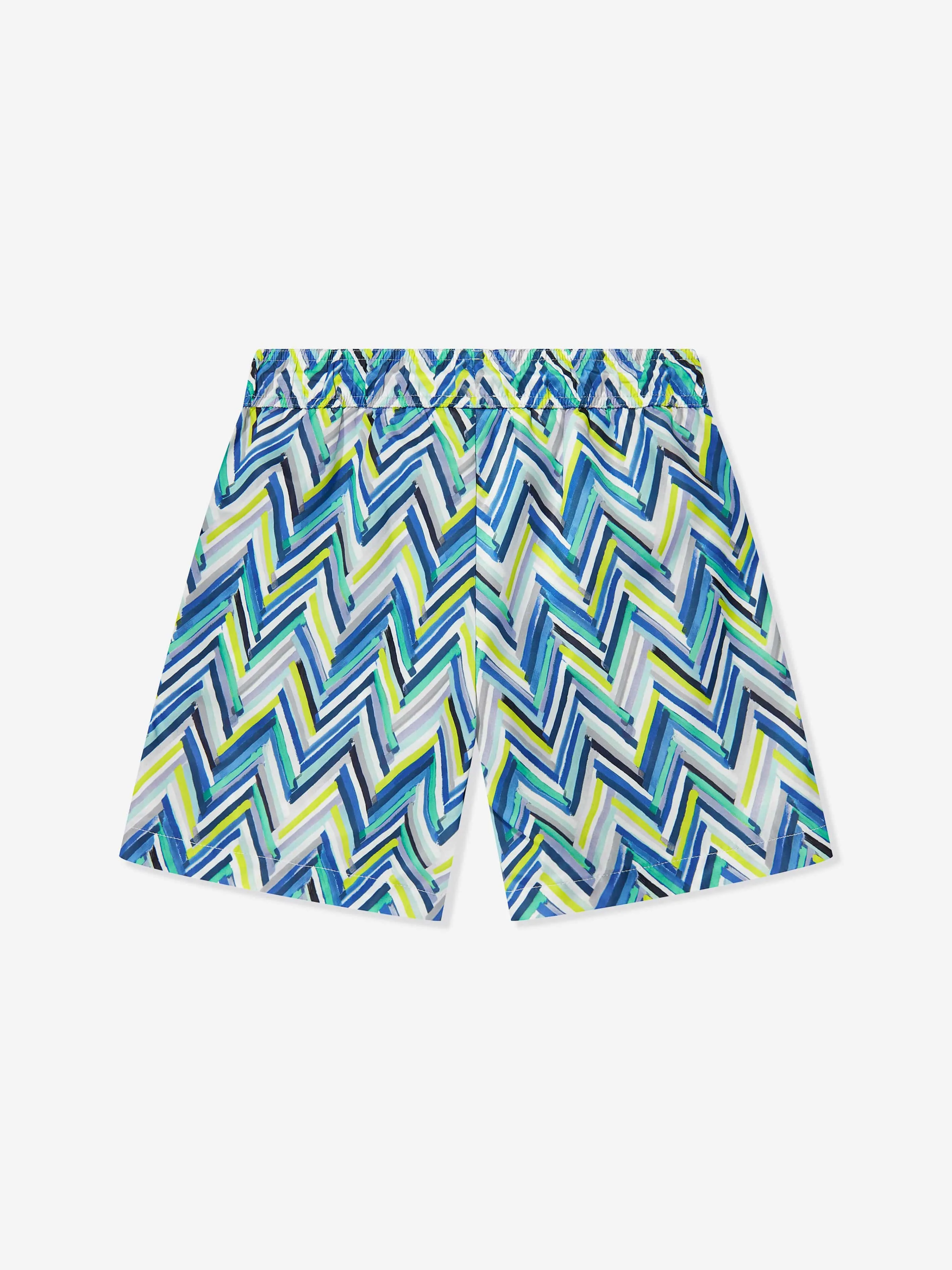 Missoni Boys Zigzag Swim Shorts in Blue