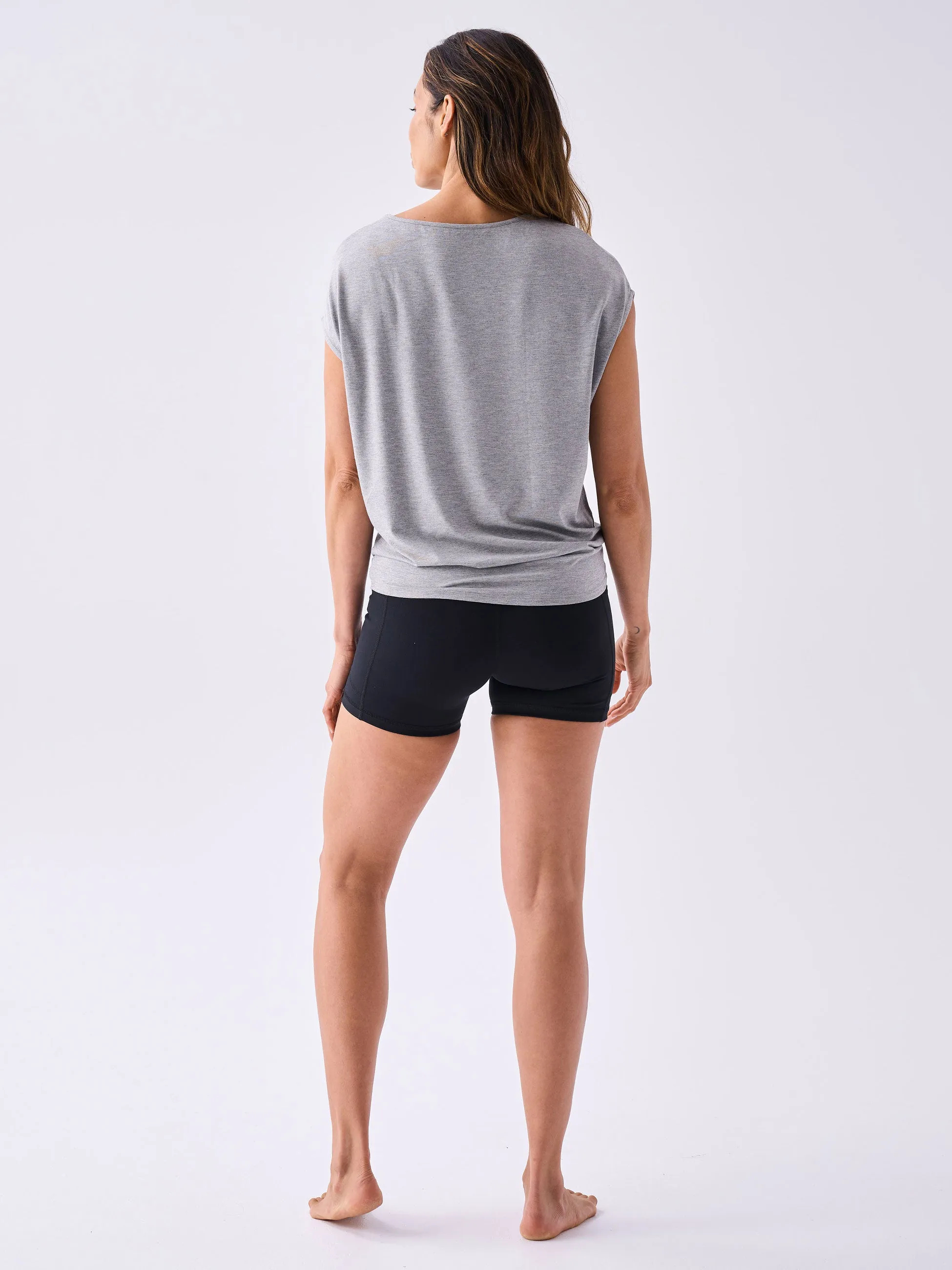 Modal Luxe Layer Tee - Melange Grey