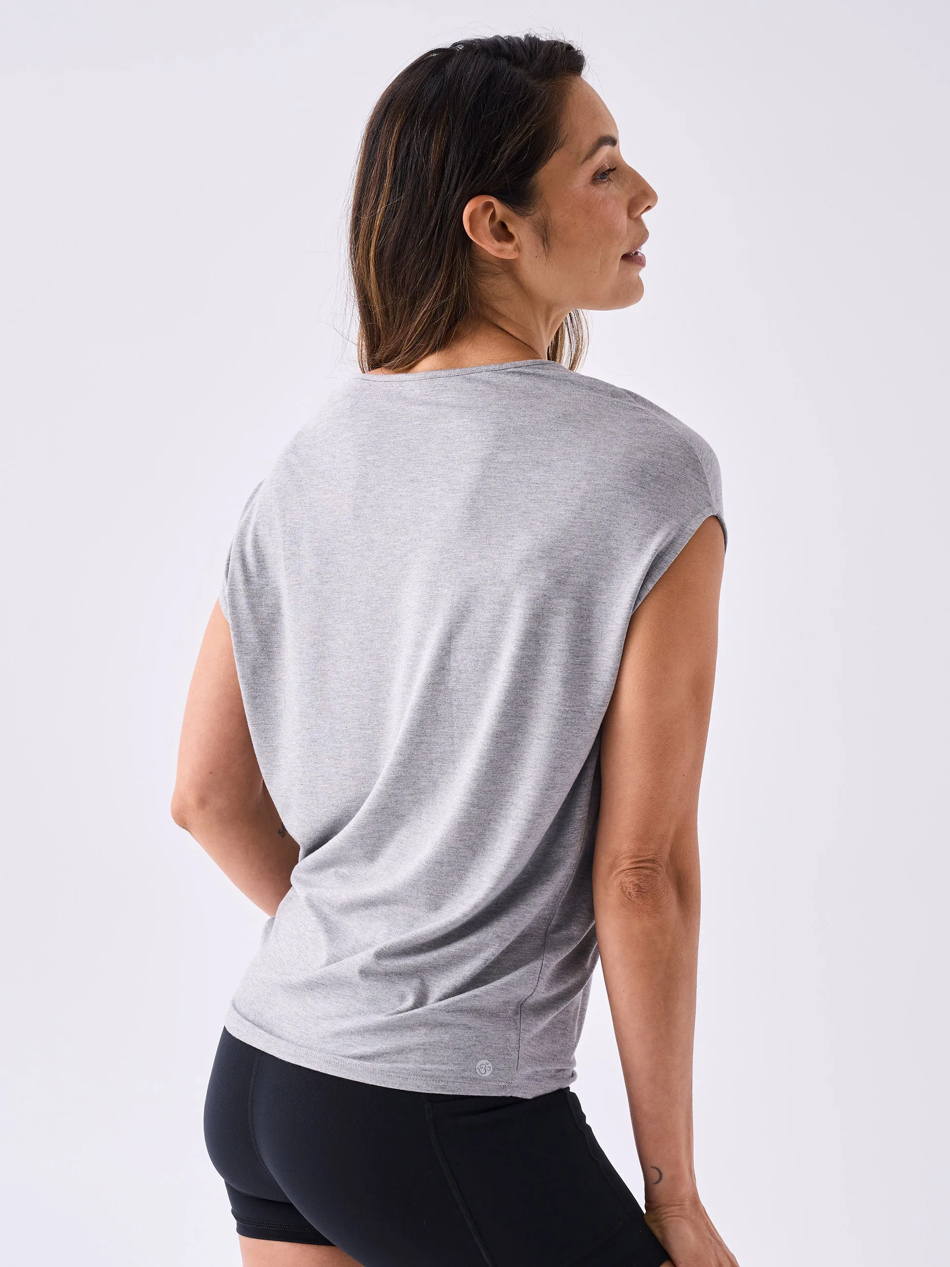 Modal Luxe Layer Tee - Melange Grey