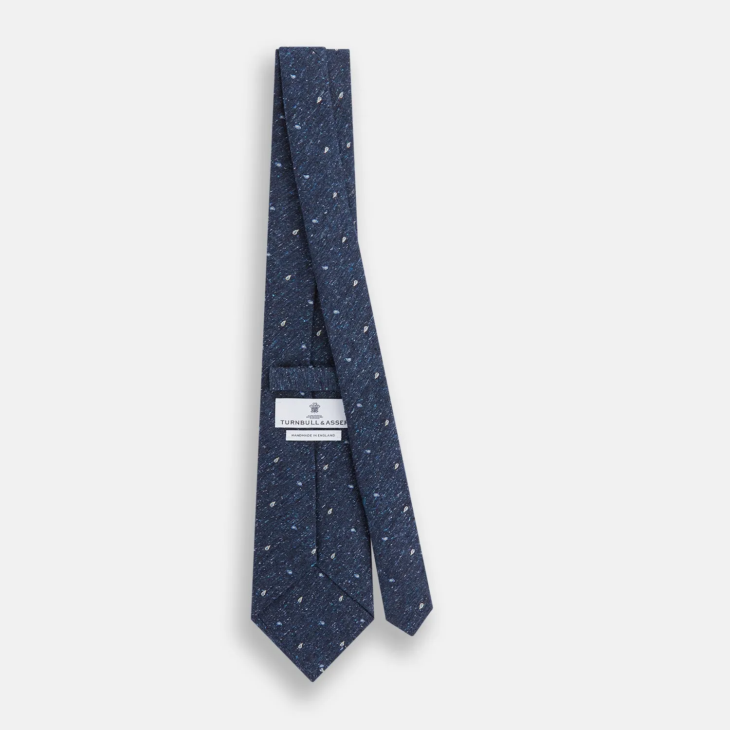 Navy Micro Paisley Silk Tie