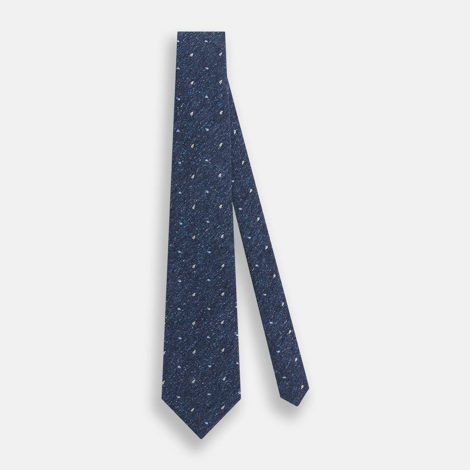 Navy Micro Paisley Silk Tie