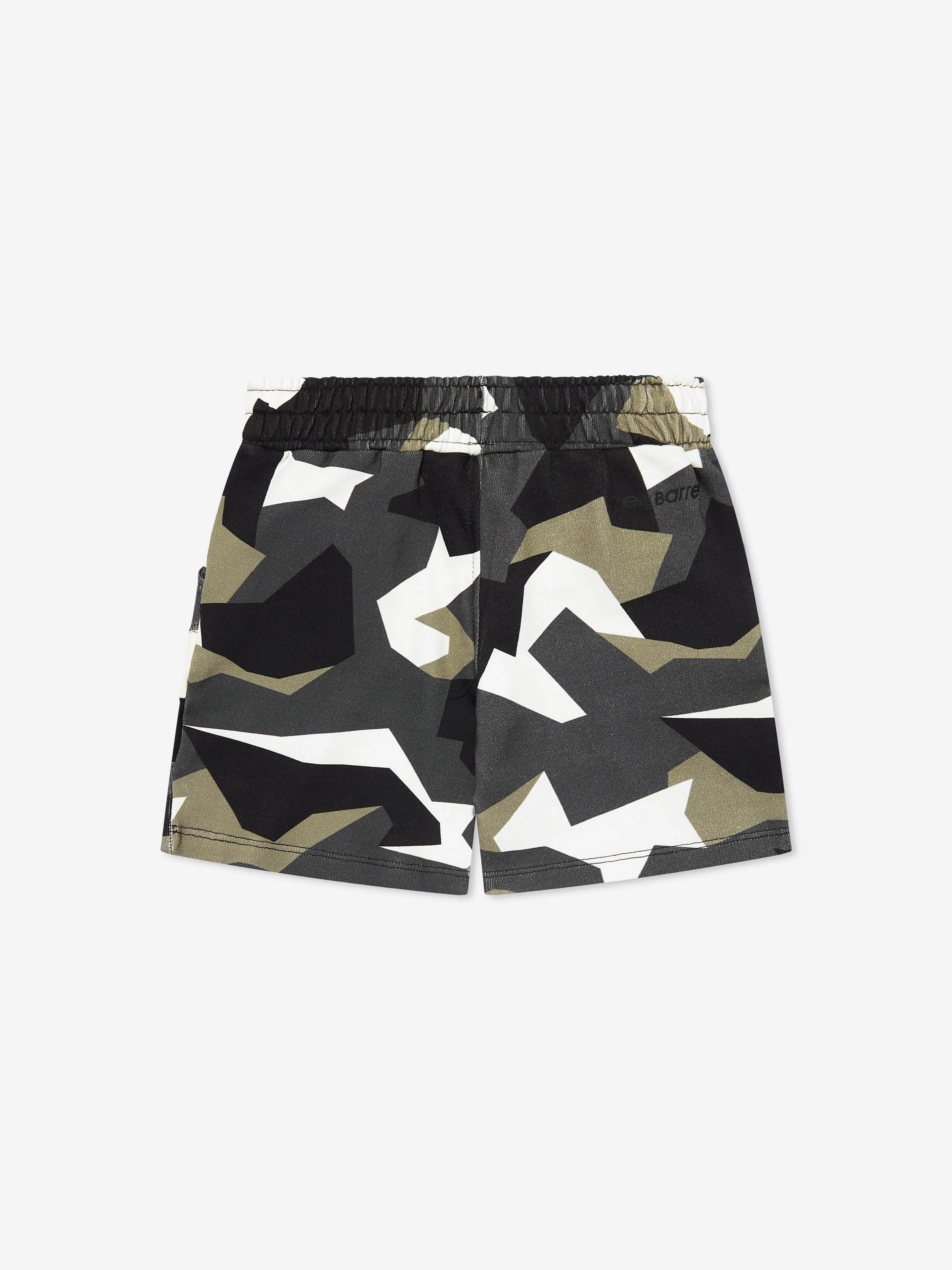 Neil Barrett Boys Geometric Camo Shorts in Grey