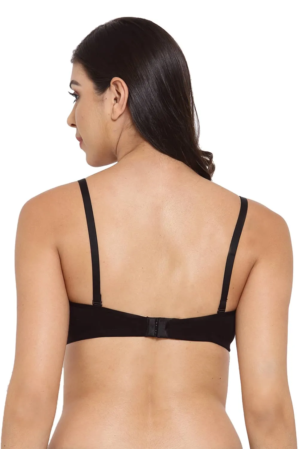 Organic Cotton Antimicrobial Padded t-shirt Bra-ISB104-Black-