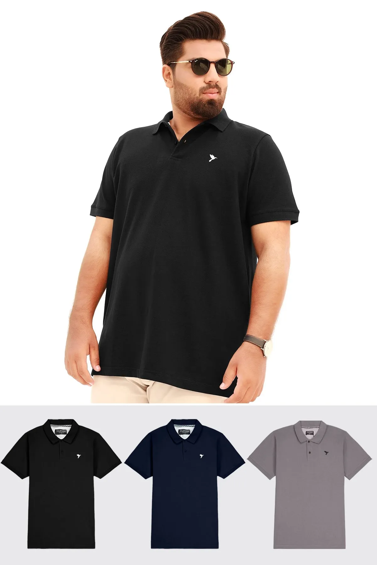 Pack of 3 Polo Shirts (Plus Size) - S24 -  MP0406P