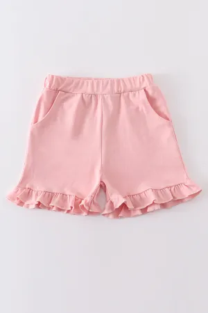 Pink basic ruffle shorts