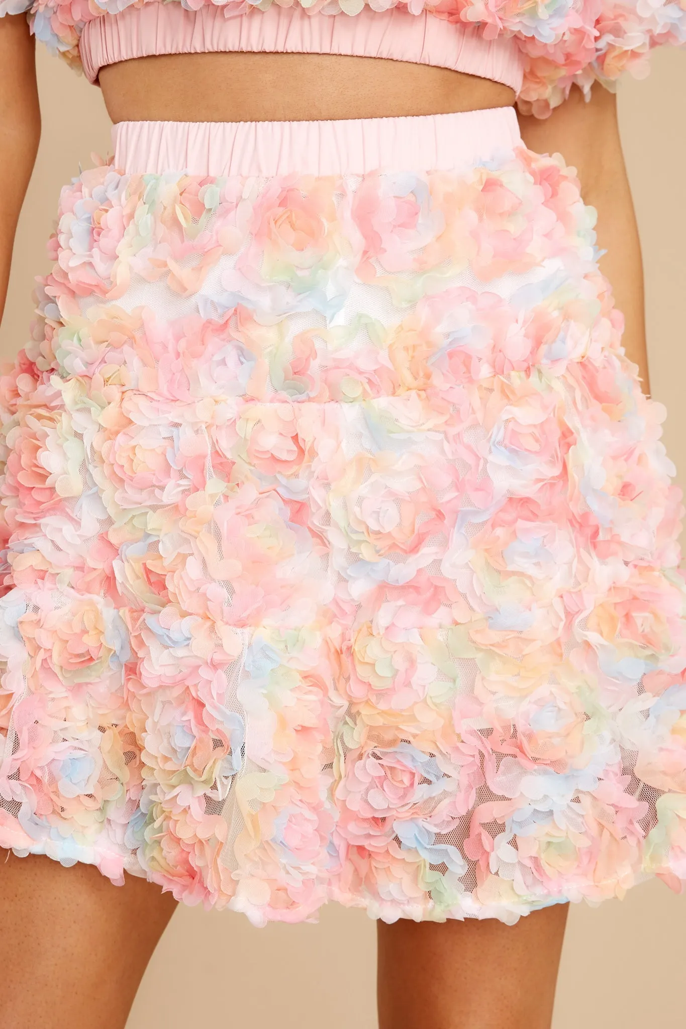 Pink Flower Fabric Skort