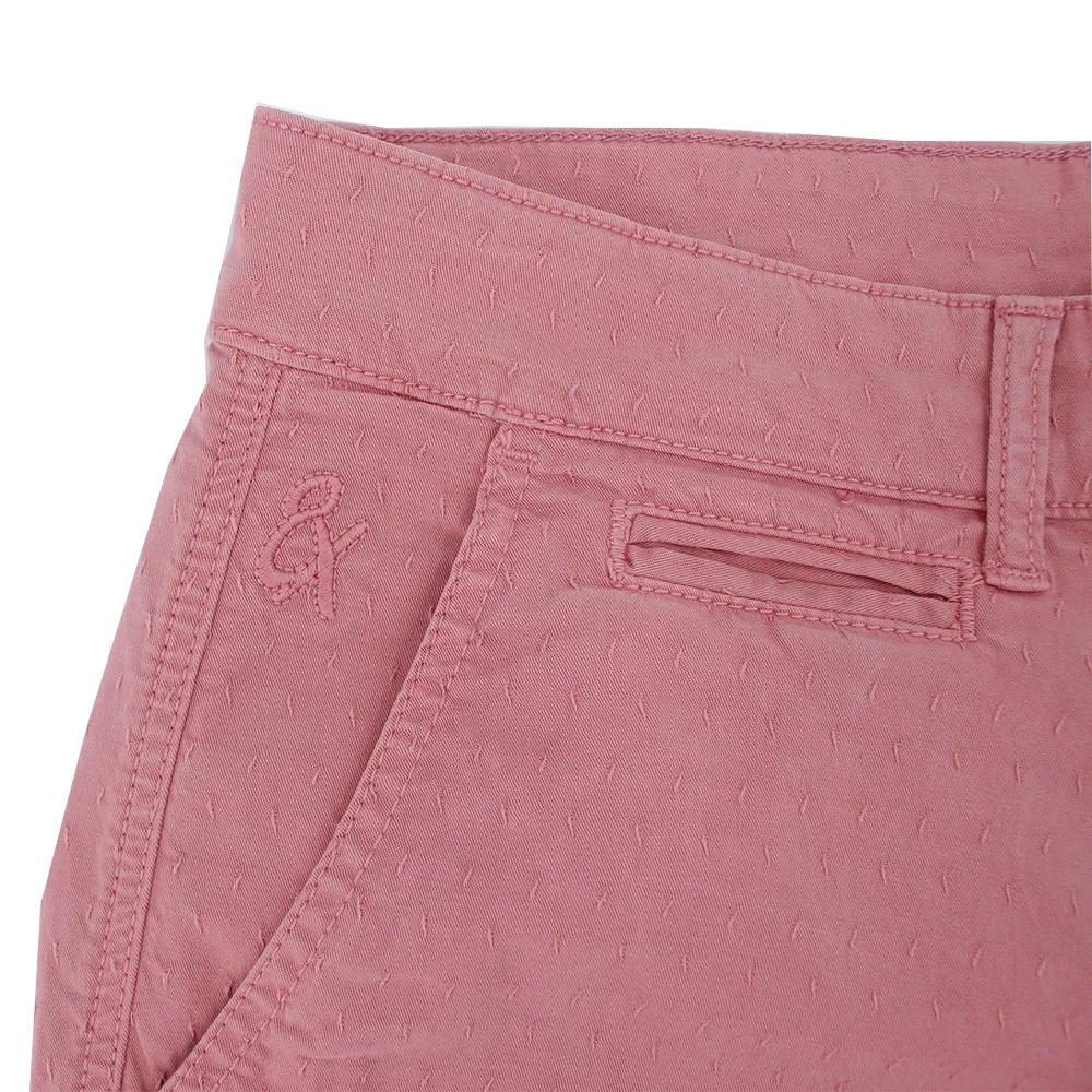 Pink Slim Fit Stretch Jacquard Shorts