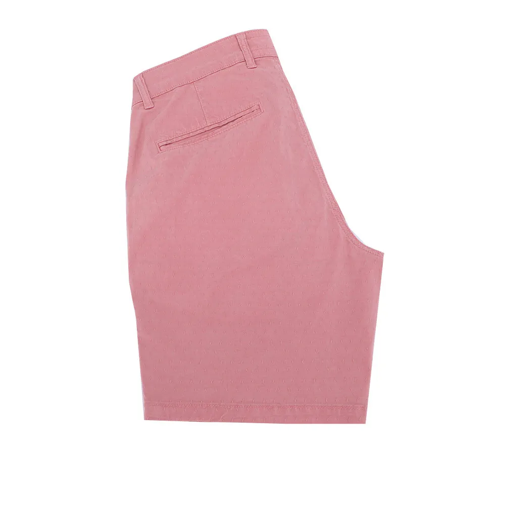 Pink Slim Fit Stretch Jacquard Shorts