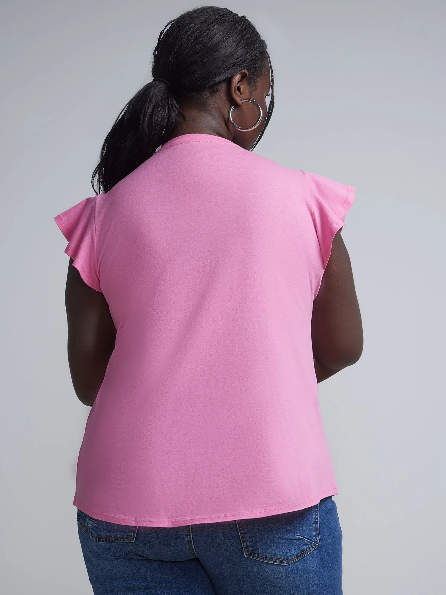 Plus Flutter-Sleeve Perfect Tee