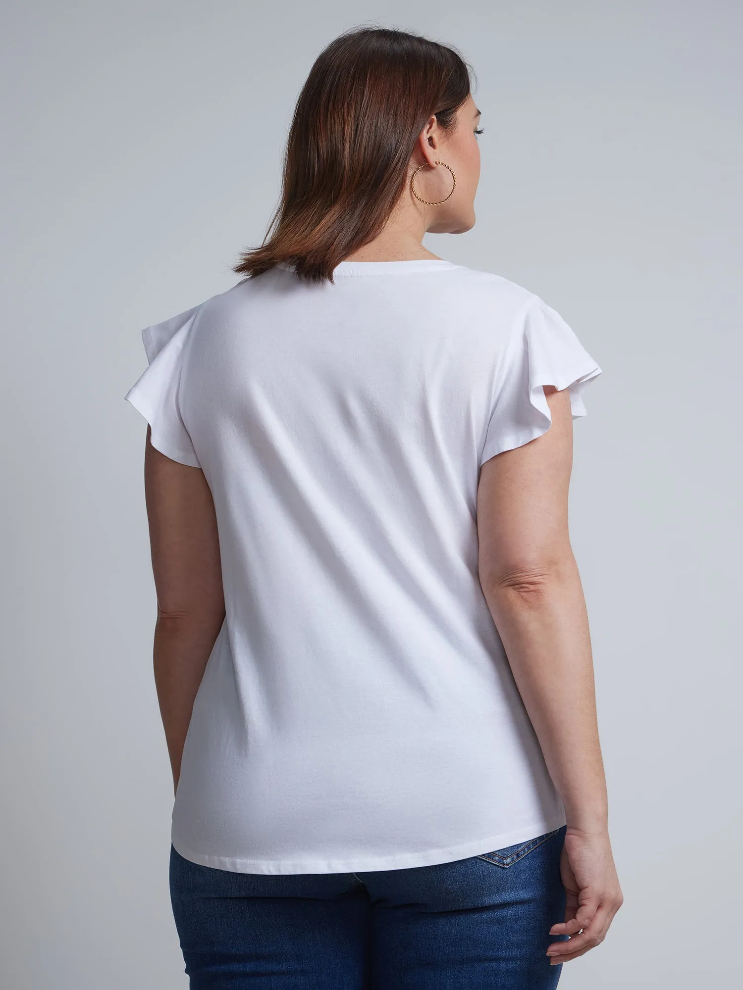 Plus Flutter-Sleeve Perfect Tee