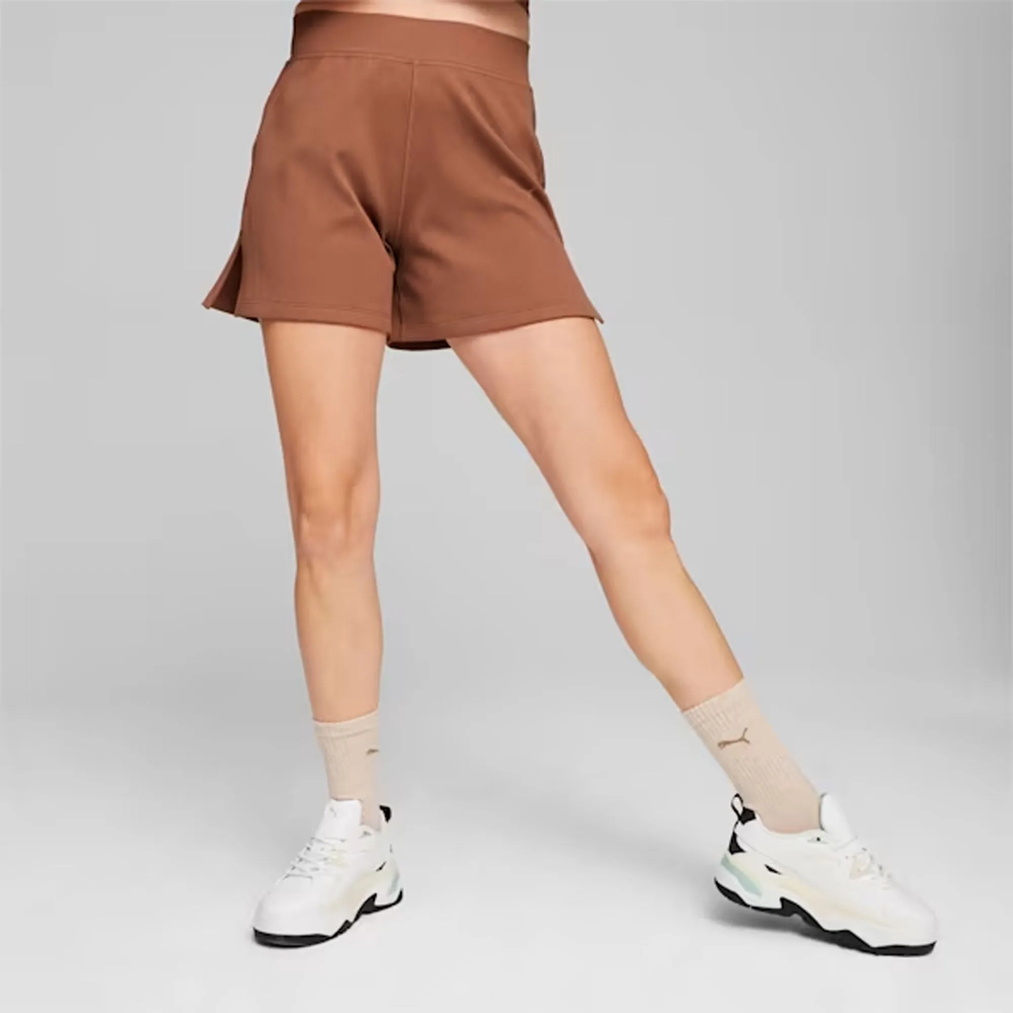 PUMA | DARE FLARED SHORTS { BROWN MUSHROOM