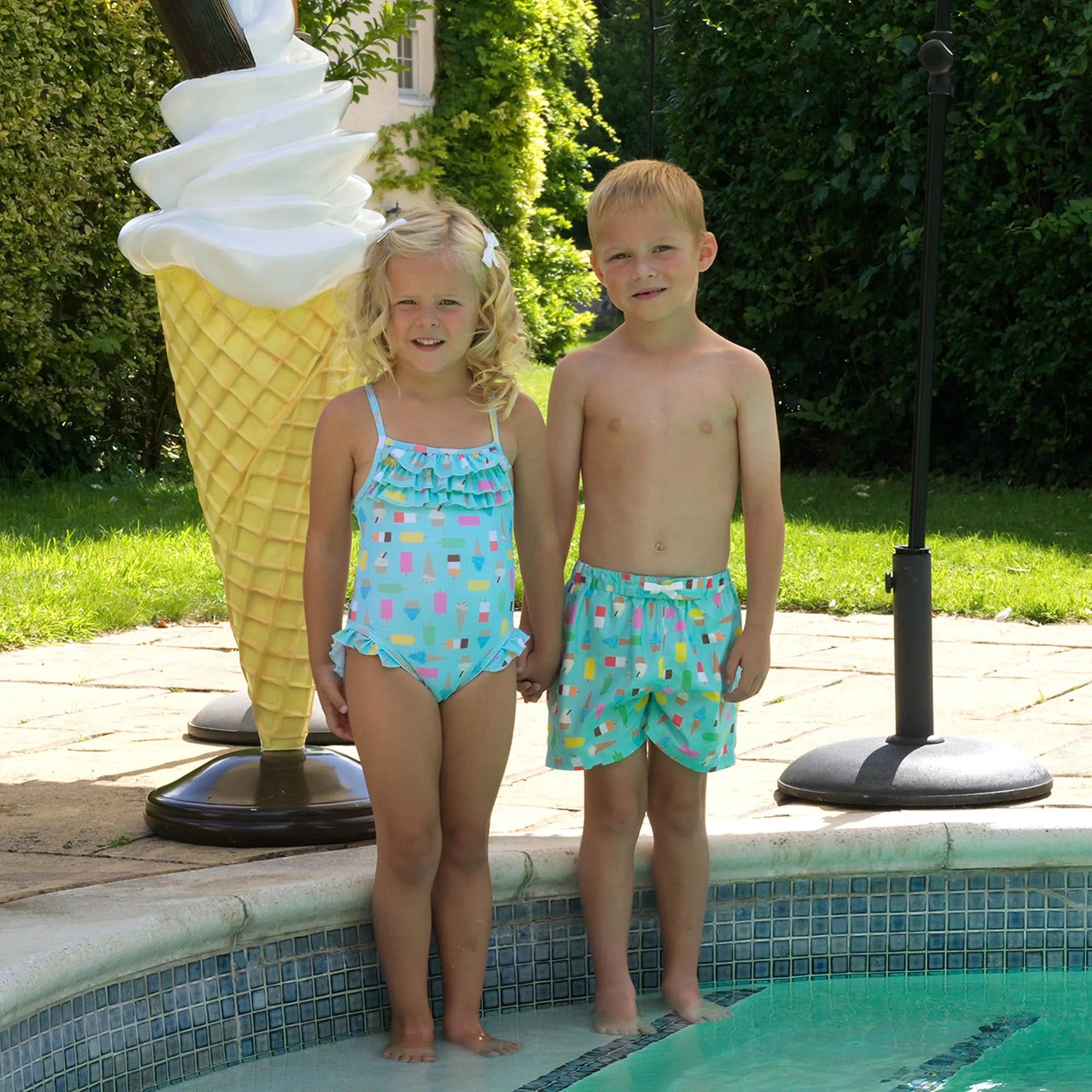 Rachel Riley Boys Ice Lolly Swim Shorts in Blue