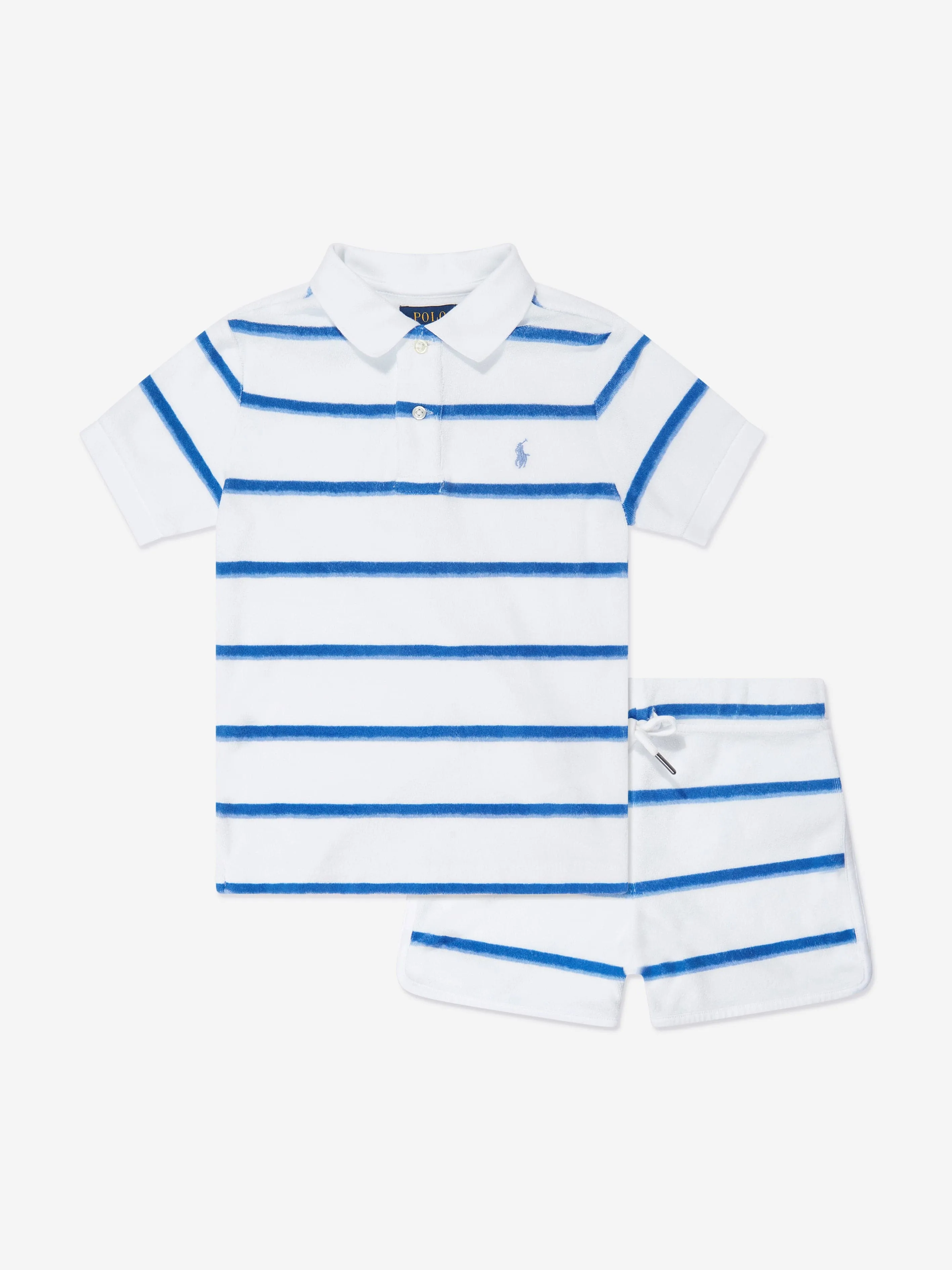 Ralph Lauren Boys Striped Short Set in Blue