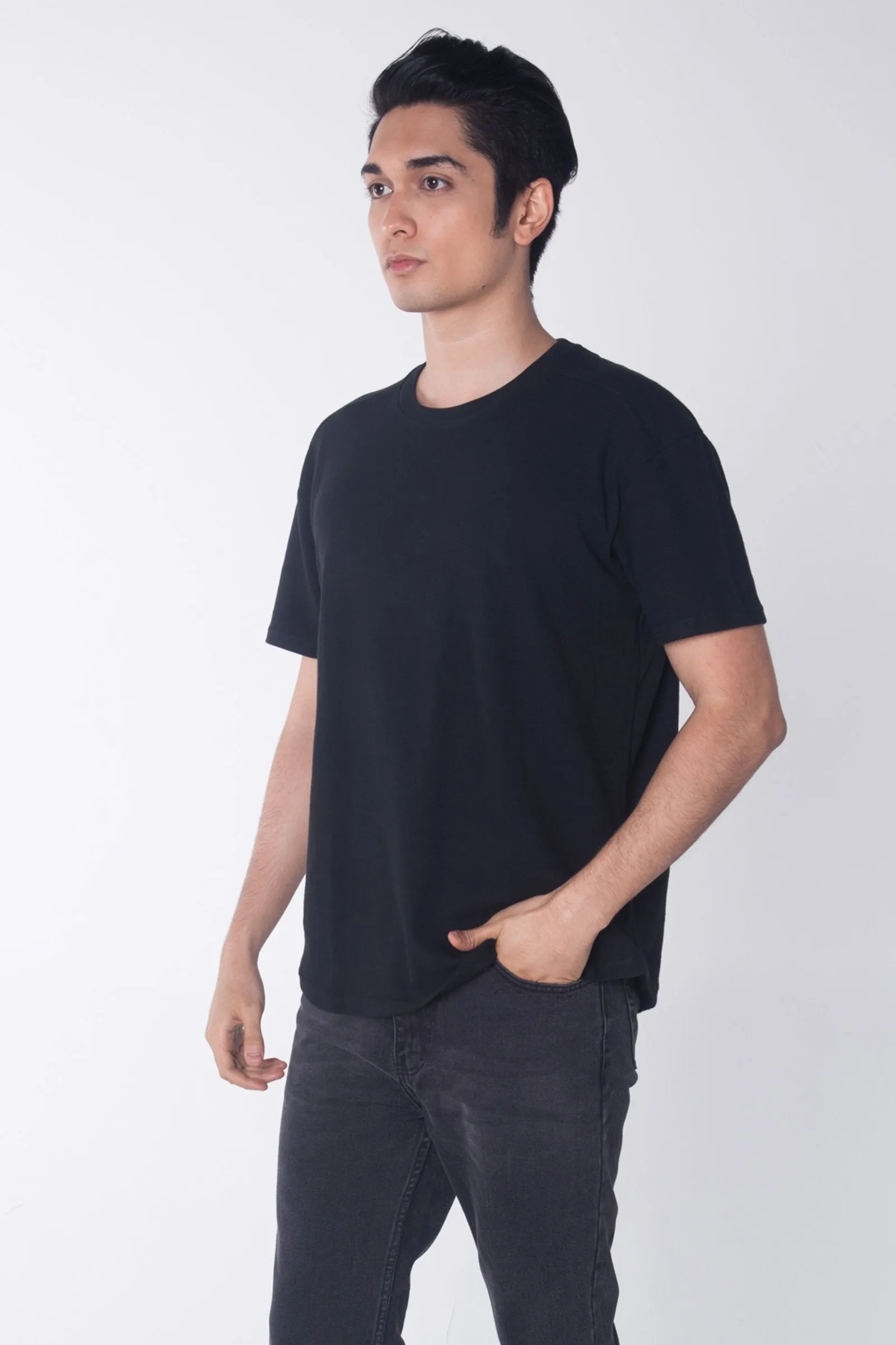 Relaxed Fit Tee With Cut & Sew Panel