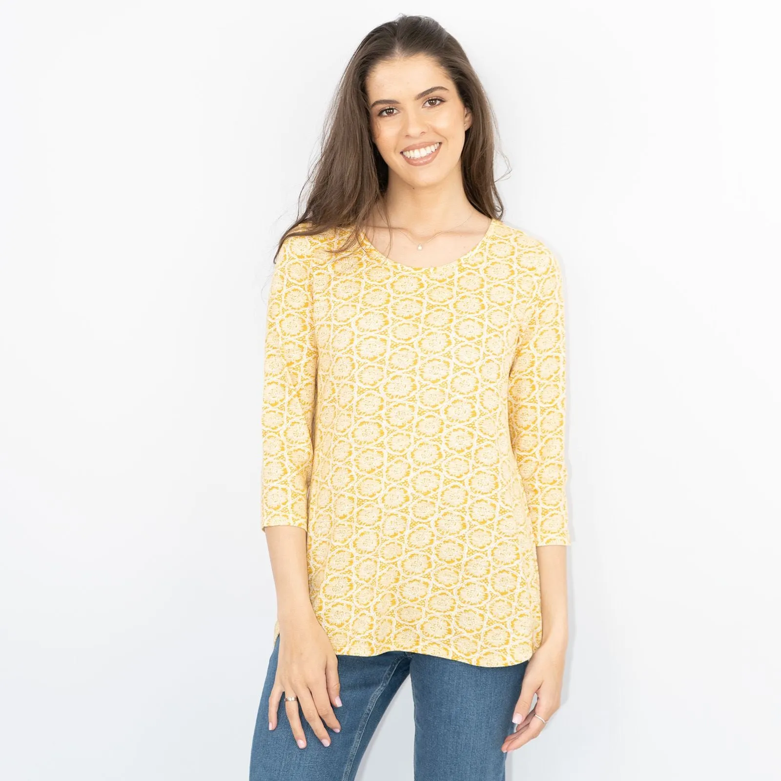 Seasalt Sowing Stamped Flower Honeysuckle Floral Summer Jersey Tops