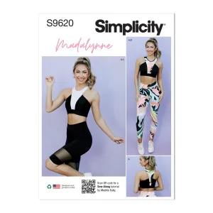 Simplicity Pattern S9620 Misses' Bra, Leggings & Shorts