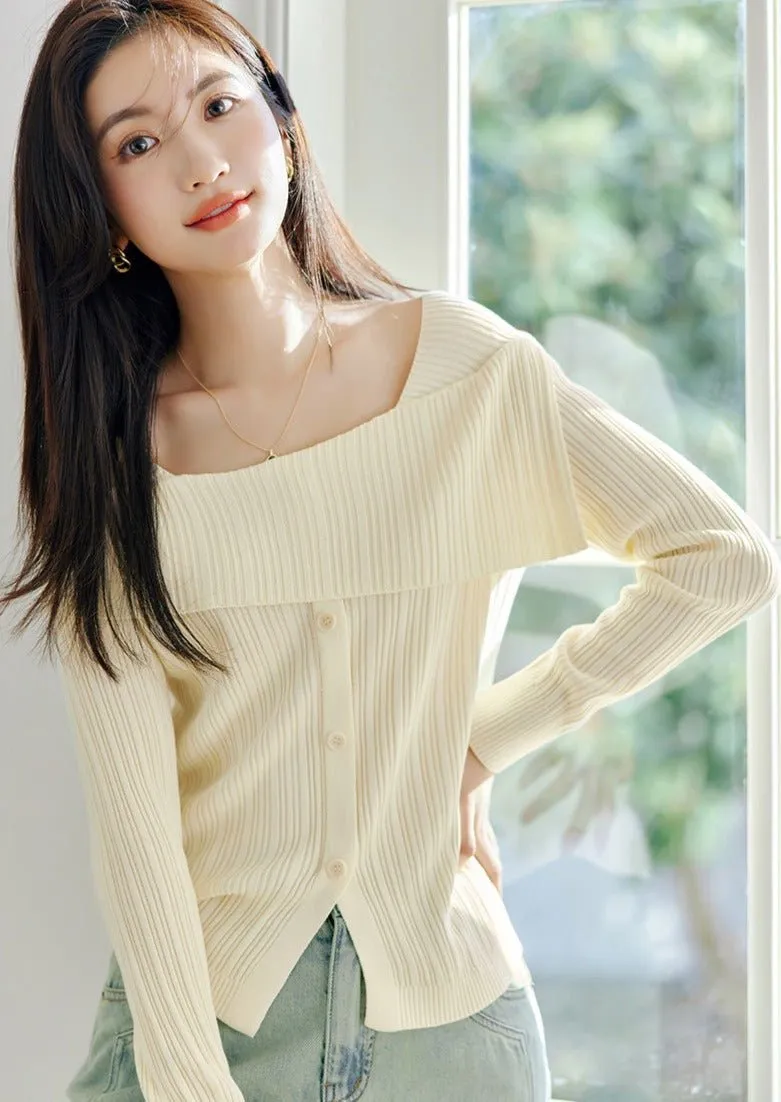 SPRING SLIM OFF SHOULDER STRIPED TOP