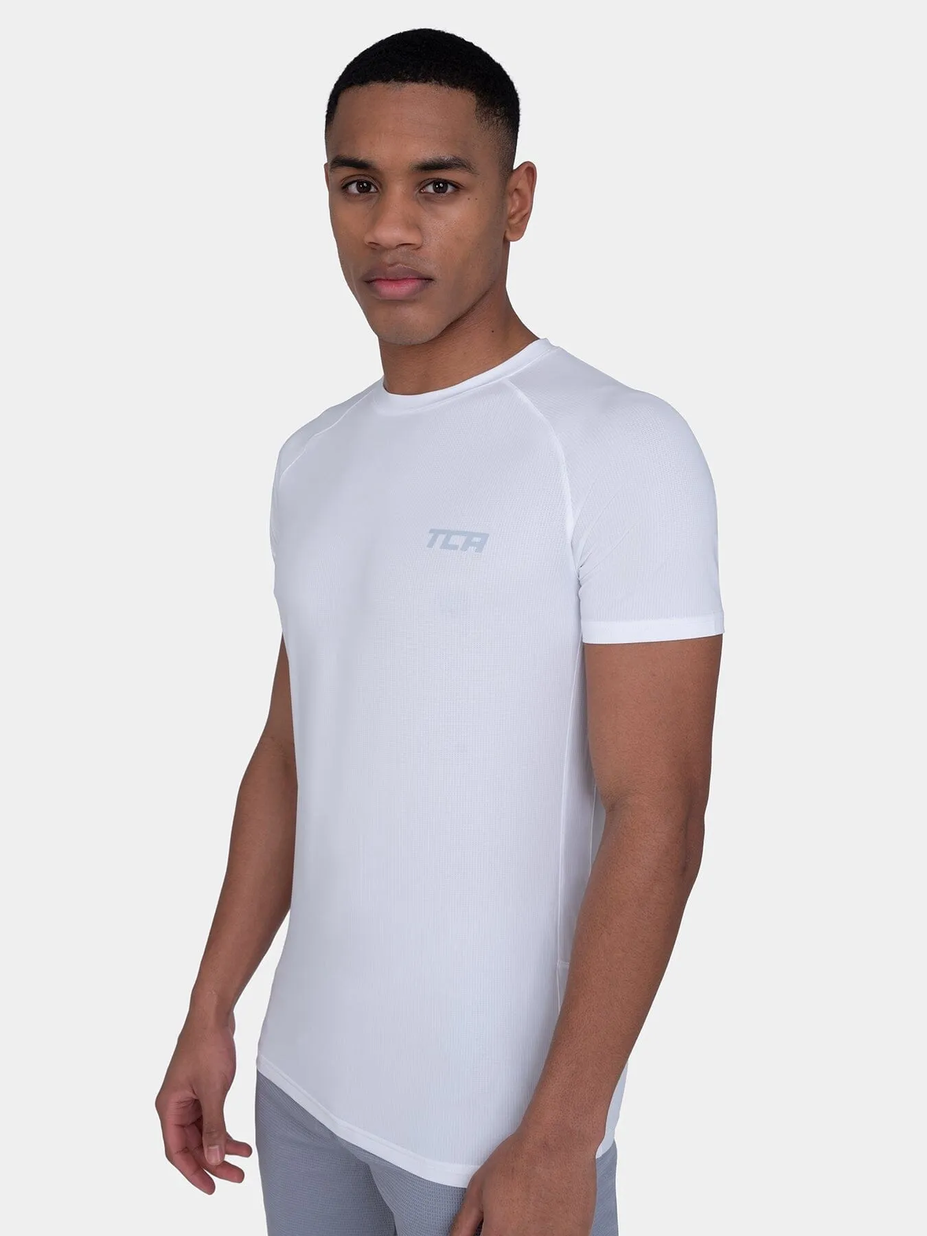 Stamina Short Sleeve Crew Neck Running Top For Men With Back Zip Pocket