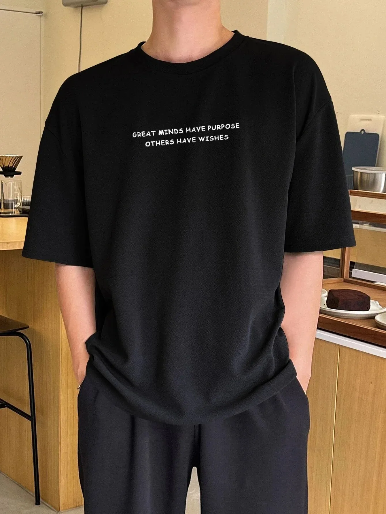 SXV  'Great Mind has purpose other have wishes’ Printed Cool Aesthetic Oversized T-shirt