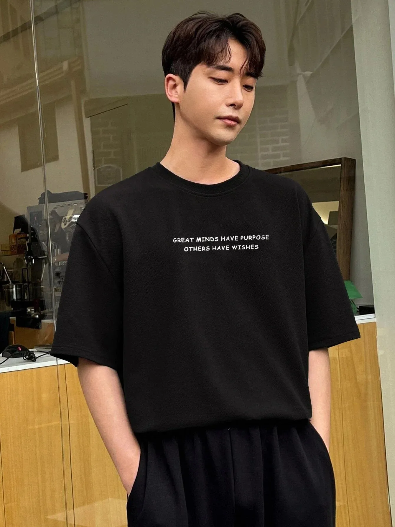 SXV  'Great Mind has purpose other have wishes’ Printed Cool Aesthetic Oversized T-shirt