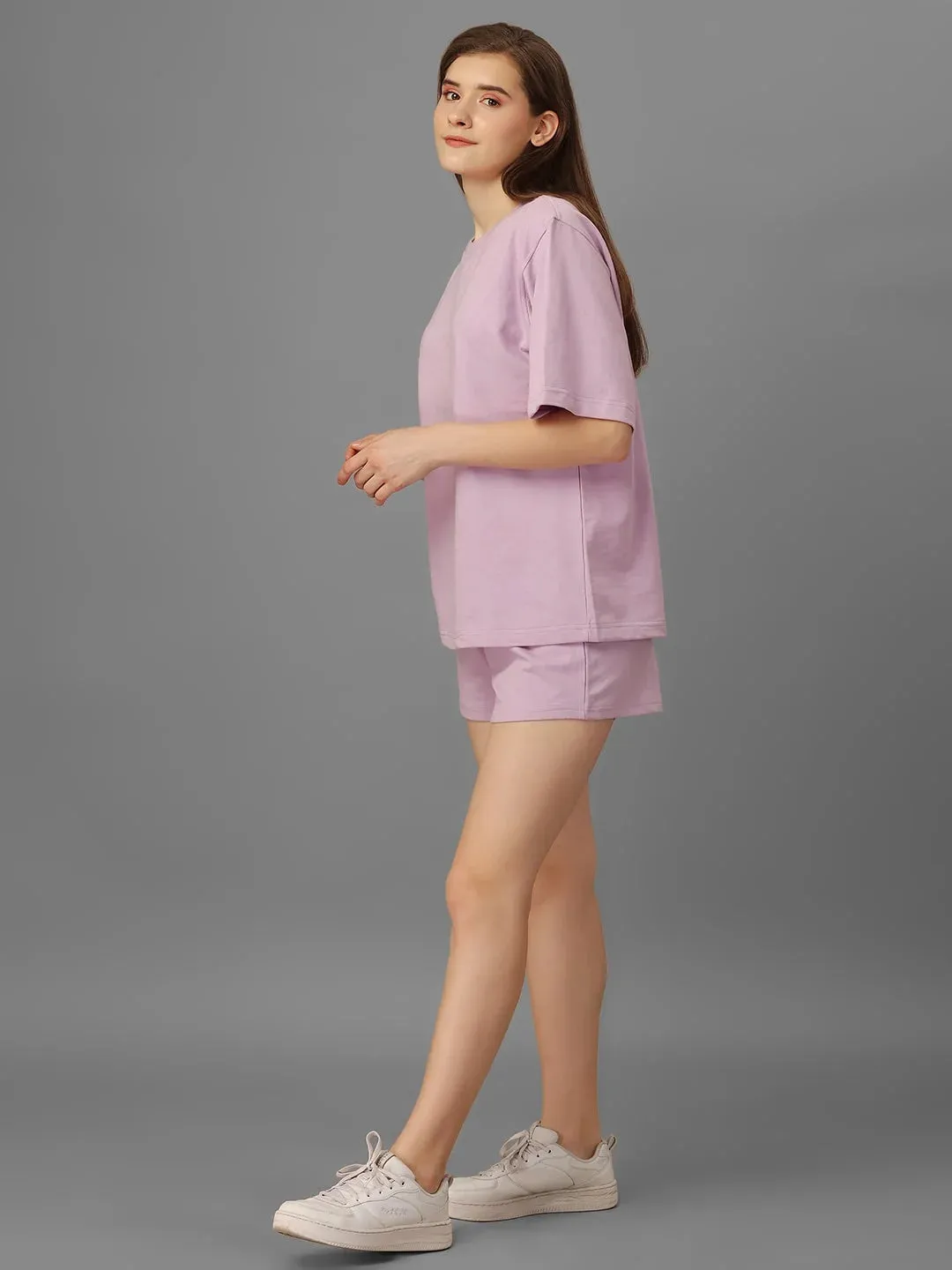 SXV  Solid Premium plain "lavender"Cool Aesthetic Oversized T-shirt