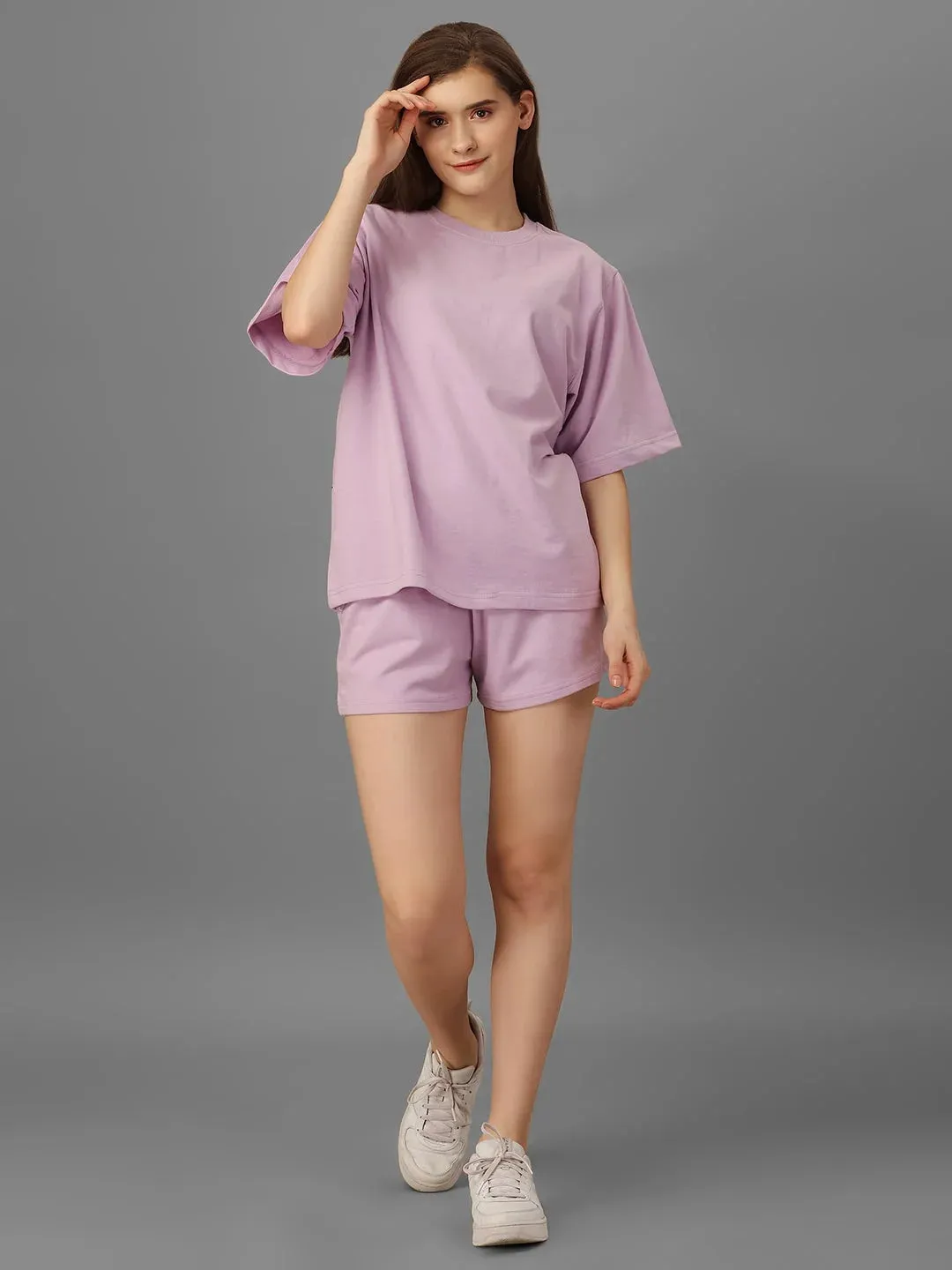 SXV  Solid Premium plain "lavender"Cool Aesthetic Oversized T-shirt