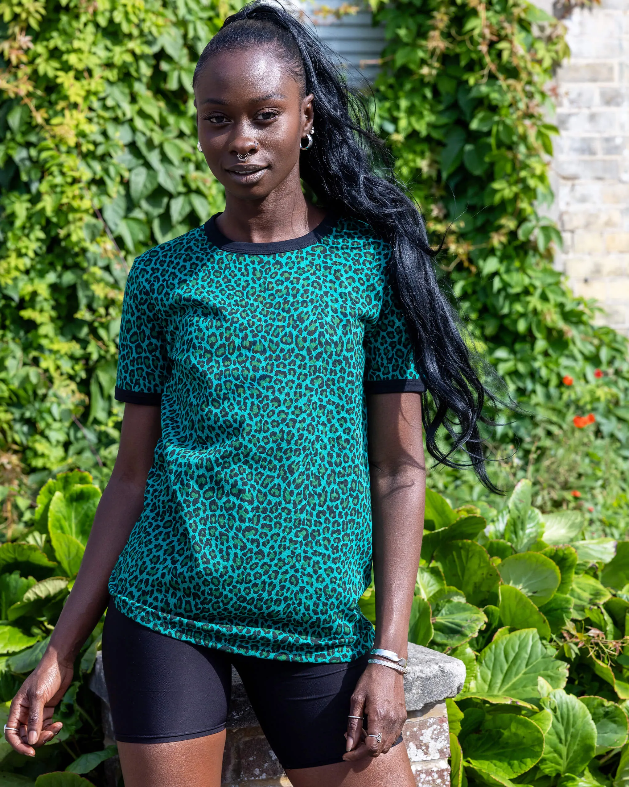 Teal Leopard Print T Shirt