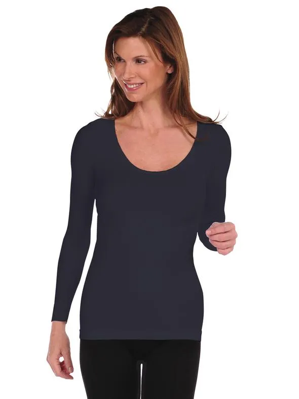 Tees by Tina Shapewear Long Sleeve Top - Black, Charcoal, Cream