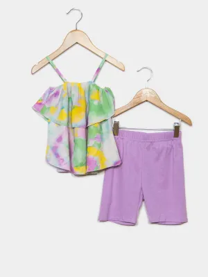 Tie Dye Girls Short Set