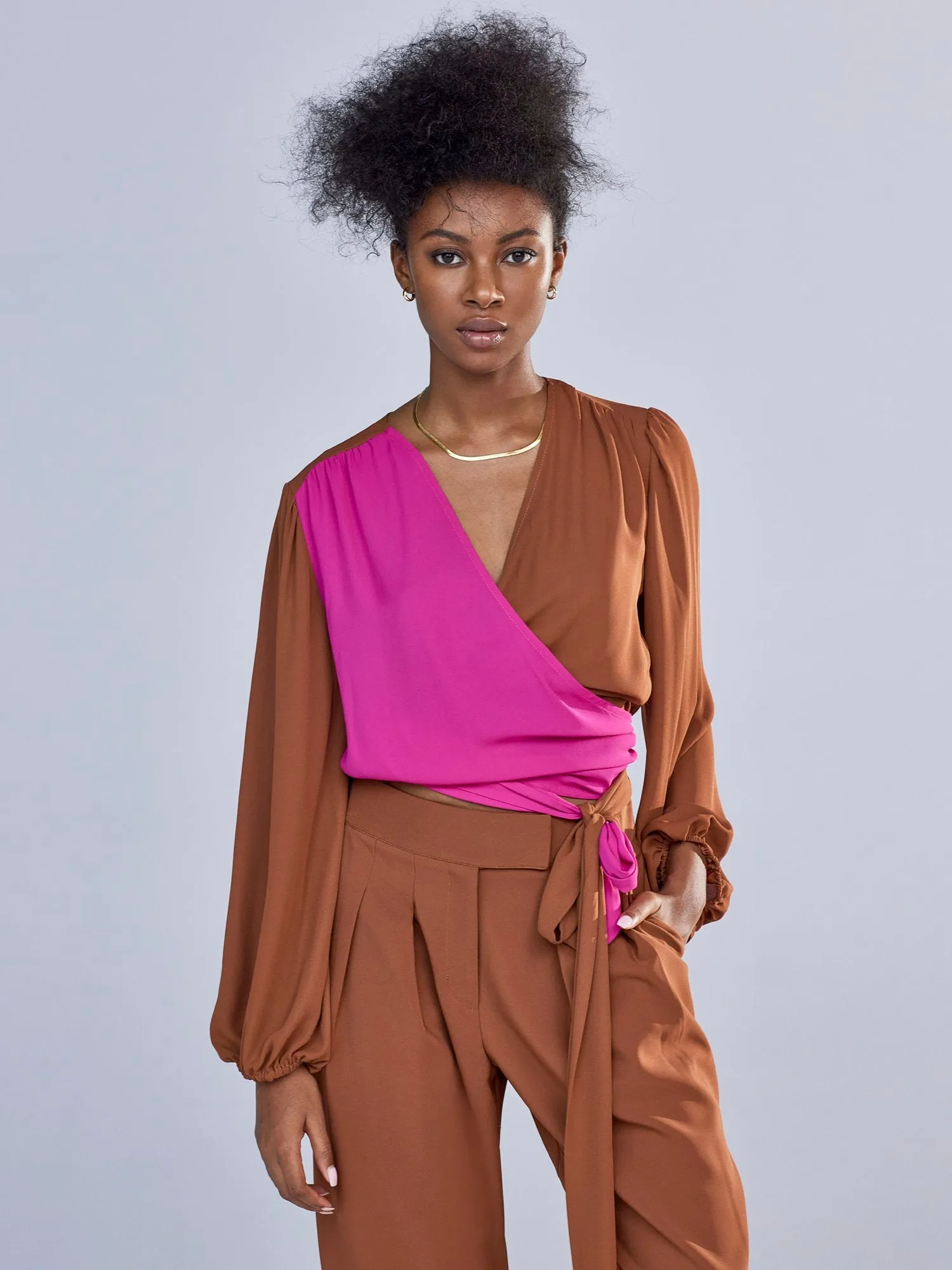 Tie-Waist Wrap Top