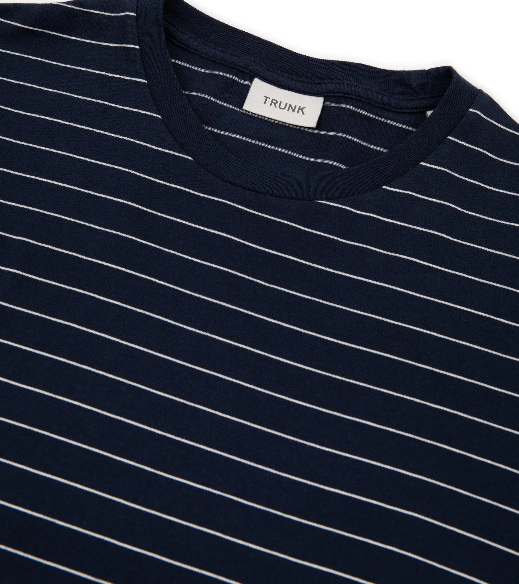 Trunk York Organic Cotton Fine Stripe T-Shirt: Navy