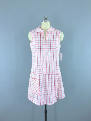 Vintage Preppy Pink Plaid Jumpsuit