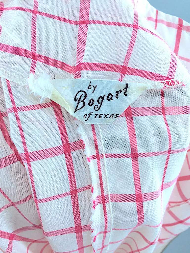 Vintage Preppy Pink Plaid Jumpsuit