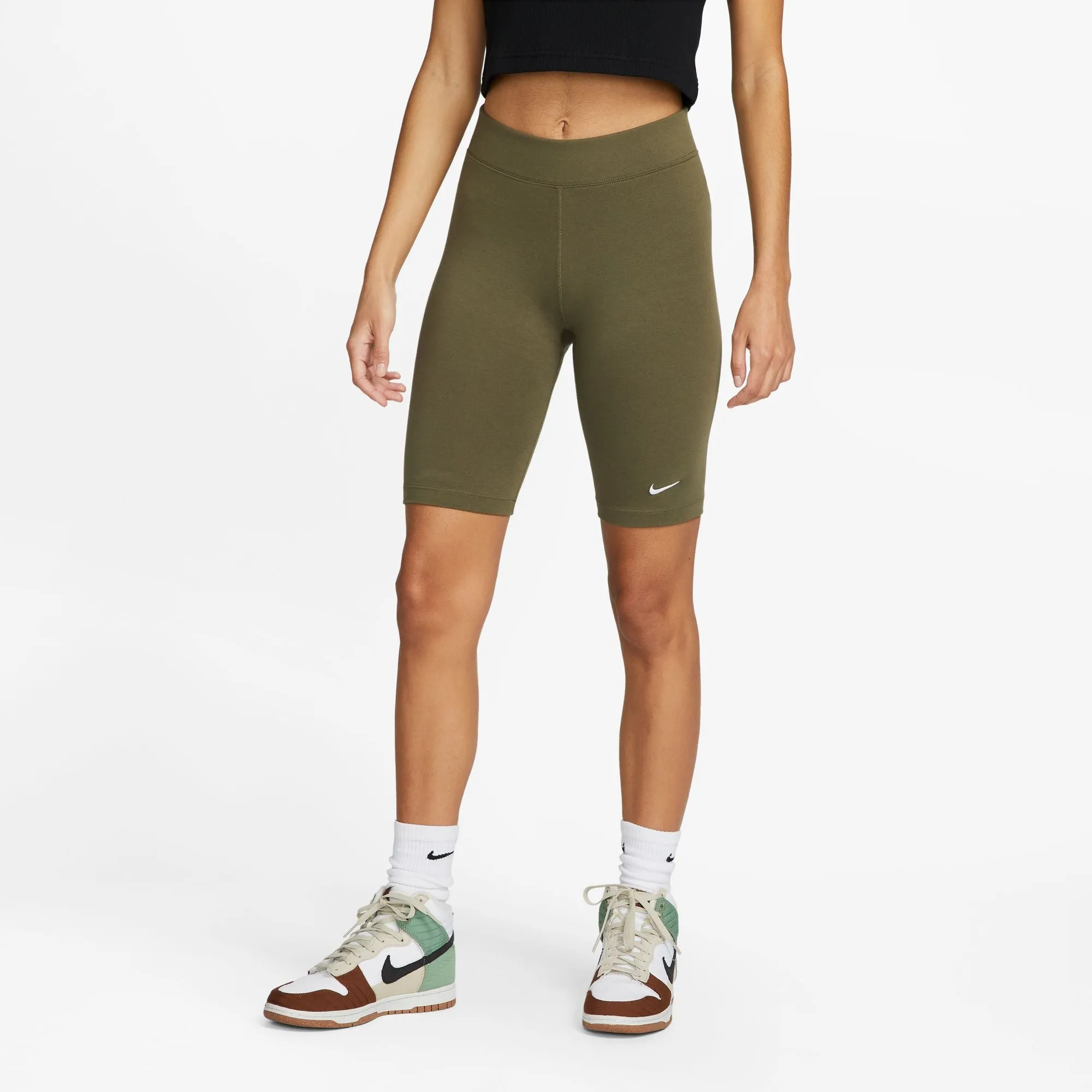 W ESSENTIAL BIKE SHORTS "MEDIUM OLIVE"