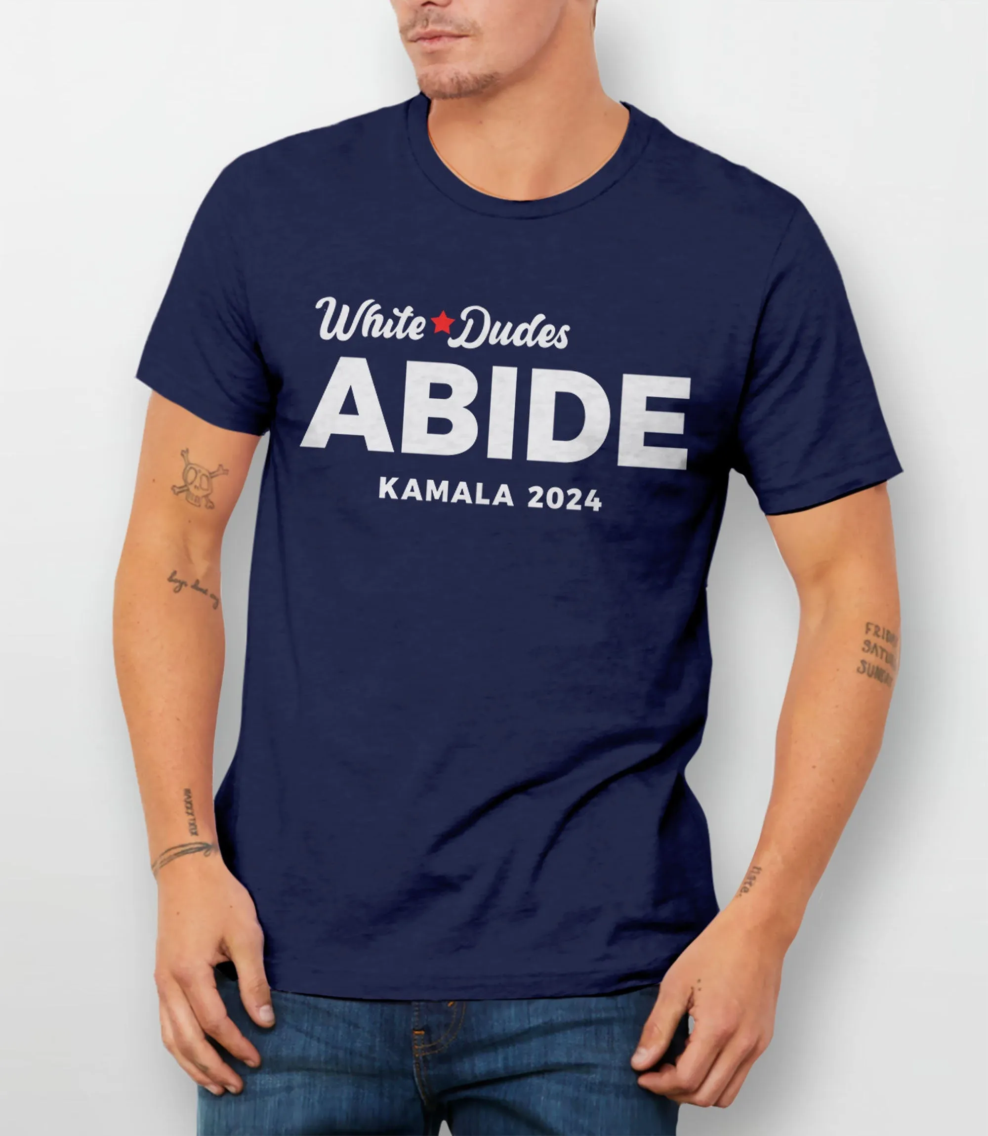 White Dudes Abide Kamala 2024 T-Shirt for Men