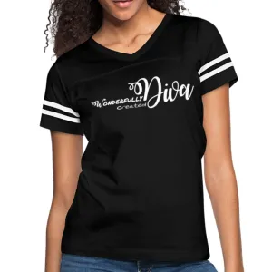 Womens Graphic Vintage Sport T-shirt, Wonderfully Created Diva