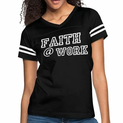 Womens Graphic Vintage Tee, Faith At Work Sport T-shirt