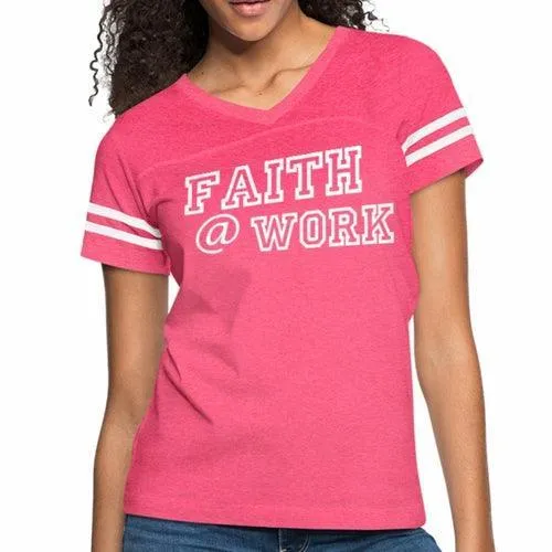 Womens Graphic Vintage Tee, Faith At Work Sport T-shirt