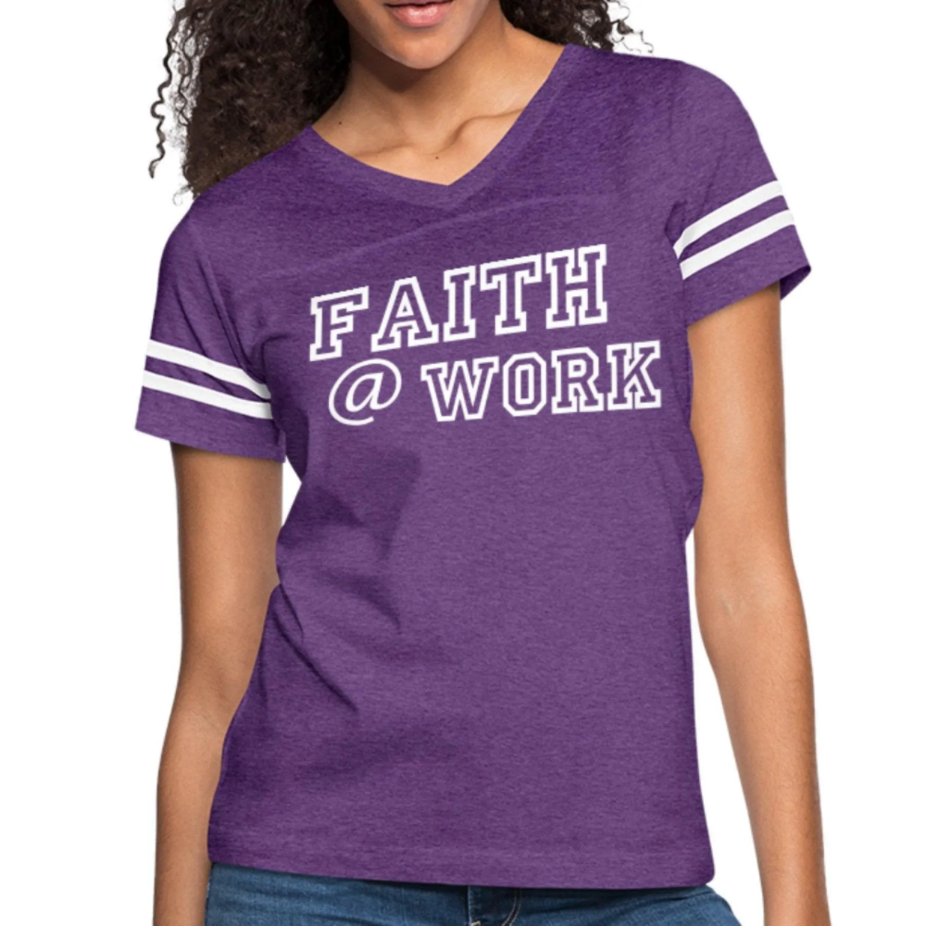 Womens Graphic Vintage Tee, Faith At Work Sport T-shirt