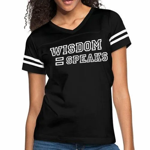 Womens Graphic Vintage Tee, Wisdom Speaks Sport T-shirt