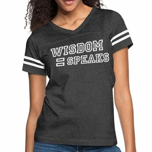 Womens Graphic Vintage Tee, Wisdom Speaks Sport T-shirt