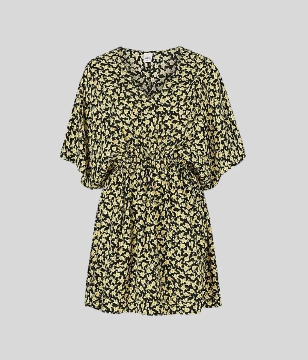 Yellow Flower Print Nora Tunic Top 8/10